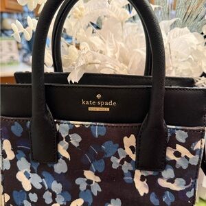 Kate Spade Black and Blue Floral Mini Bag